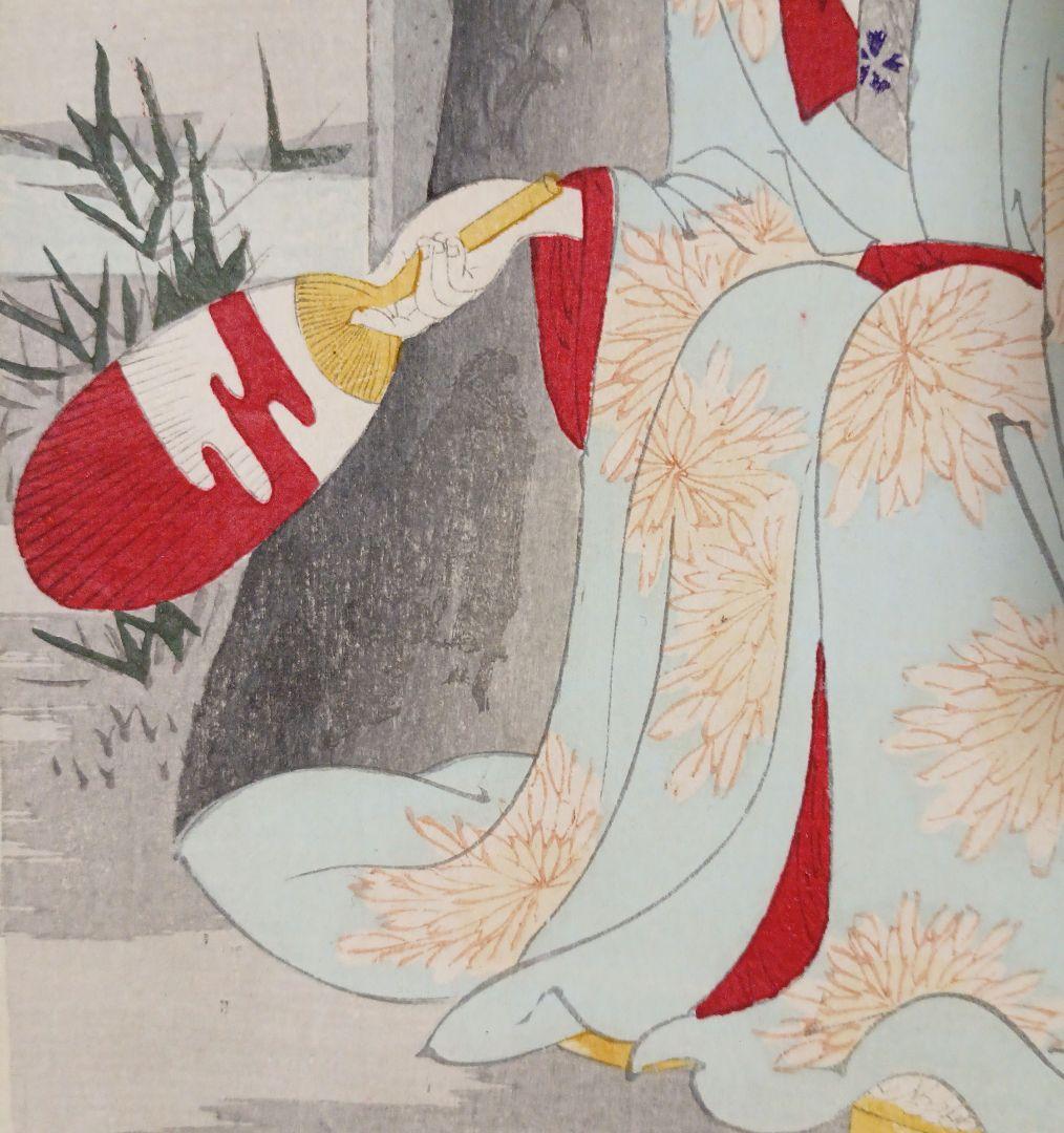 浮世絵、月下乃納涼三枚綴りの内の1枚売りです。橋本周延画、明治期出版