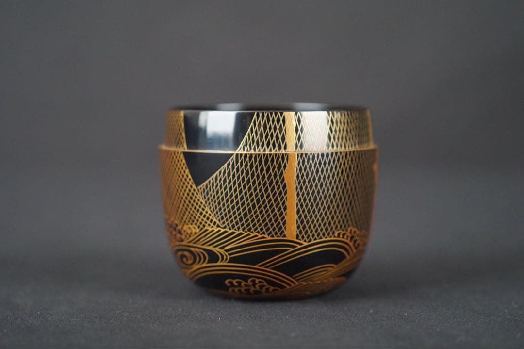 鈴木光入 造 干網蒔絵 大棗 共箱 共布 茶道具