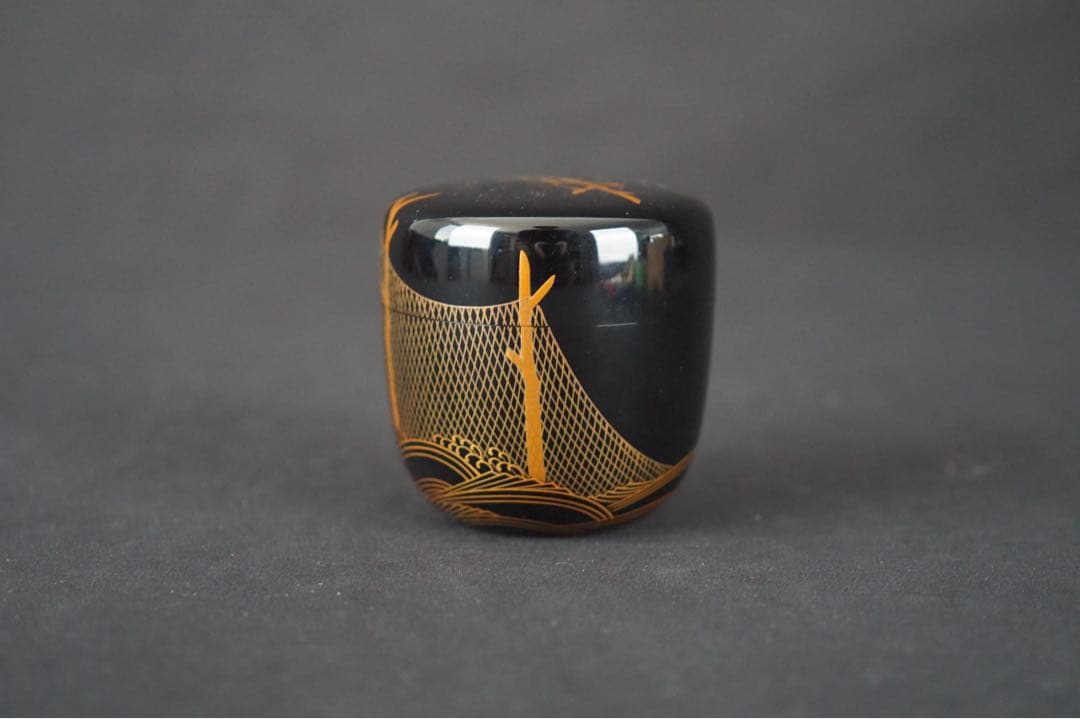鈴木光入 造 干網蒔絵 大棗 共箱 共布 茶道具