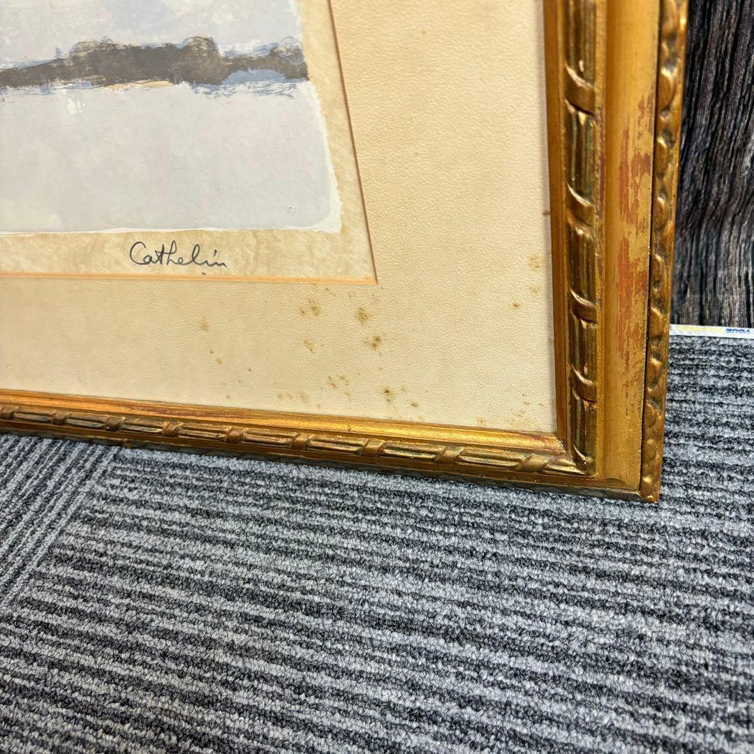 ベルナール カトラン リトグラフ １９７２年 赤と青のアネモネ 版画