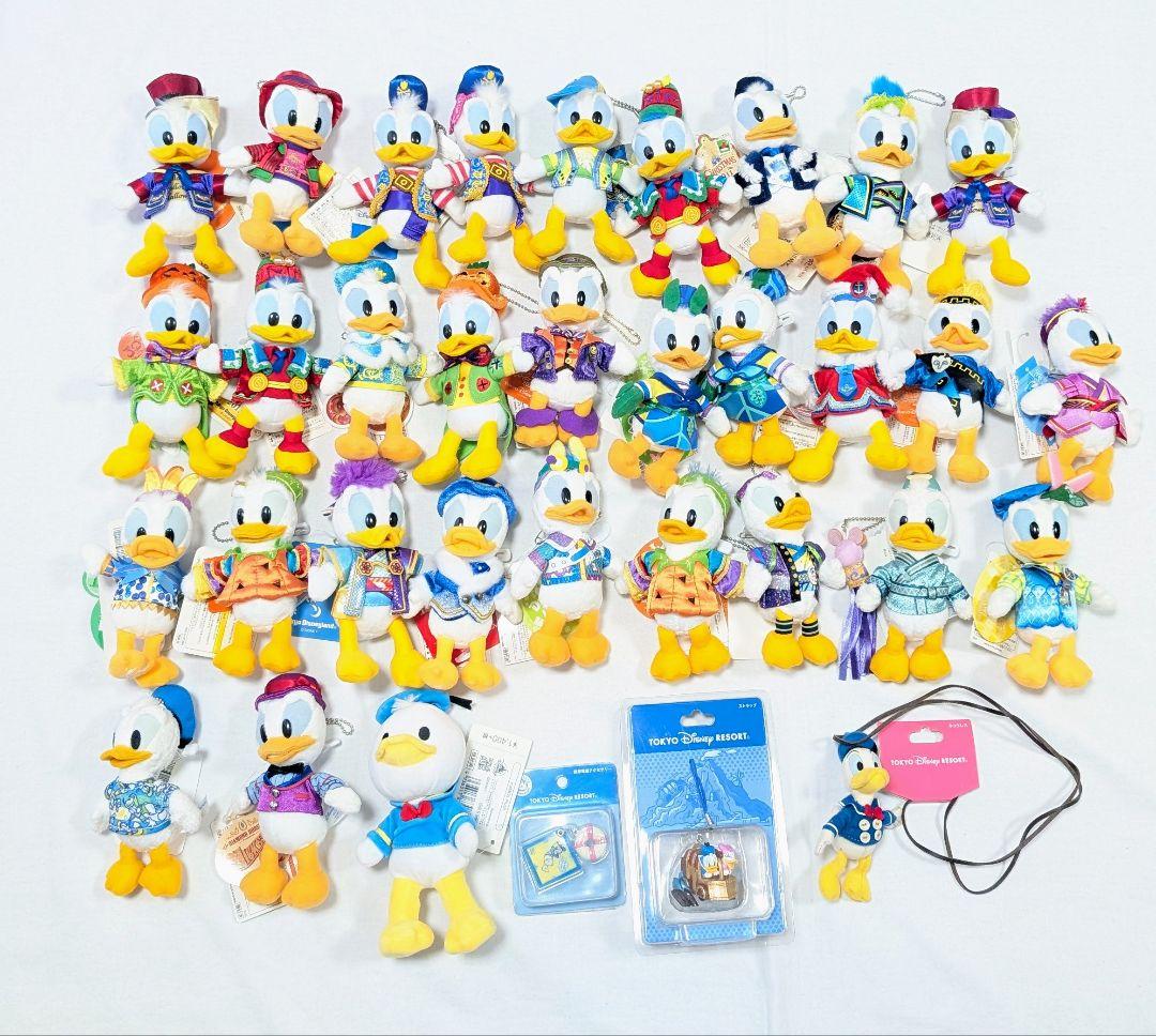 タグ付き　ディズニー　ドナルド　ぬいぐるみバッジ　ストラップ　キーホルダー