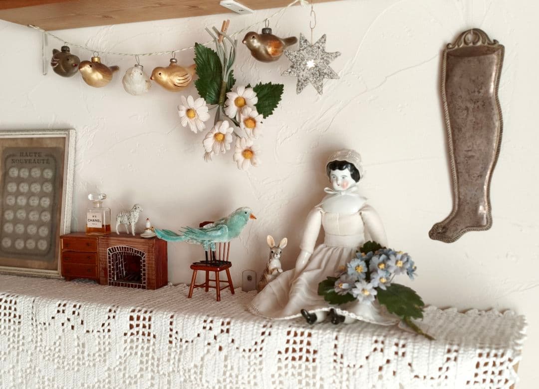 * vintage bird ❀ * アイスブルーの モール バード