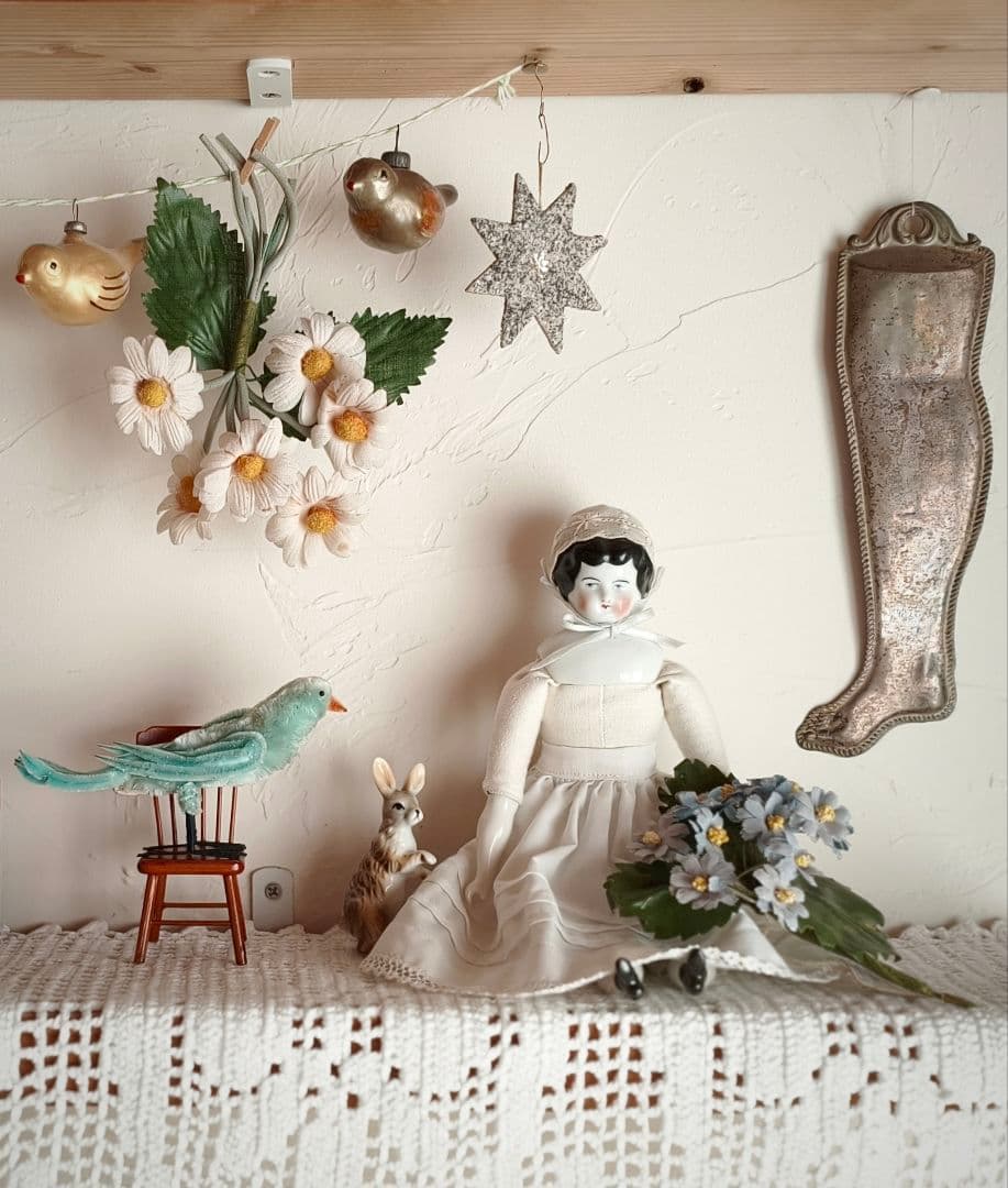 * vintage bird ❀ * アイスブルーの モール バード