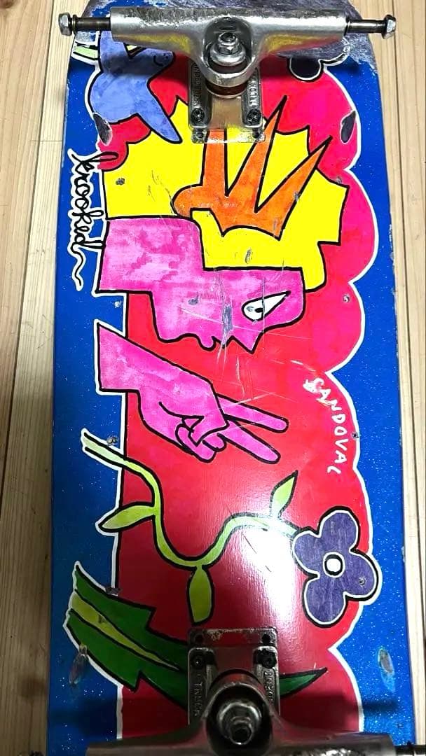 krookedデッキ2枚、トラック、ウィール 2個セット(バラ売り不可)