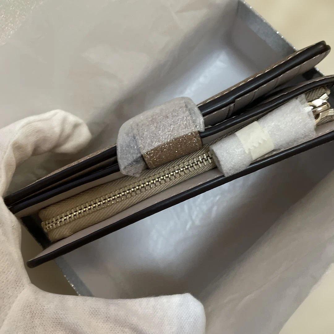 kate spade グリッター　ローズゴールド 二つ折り財布