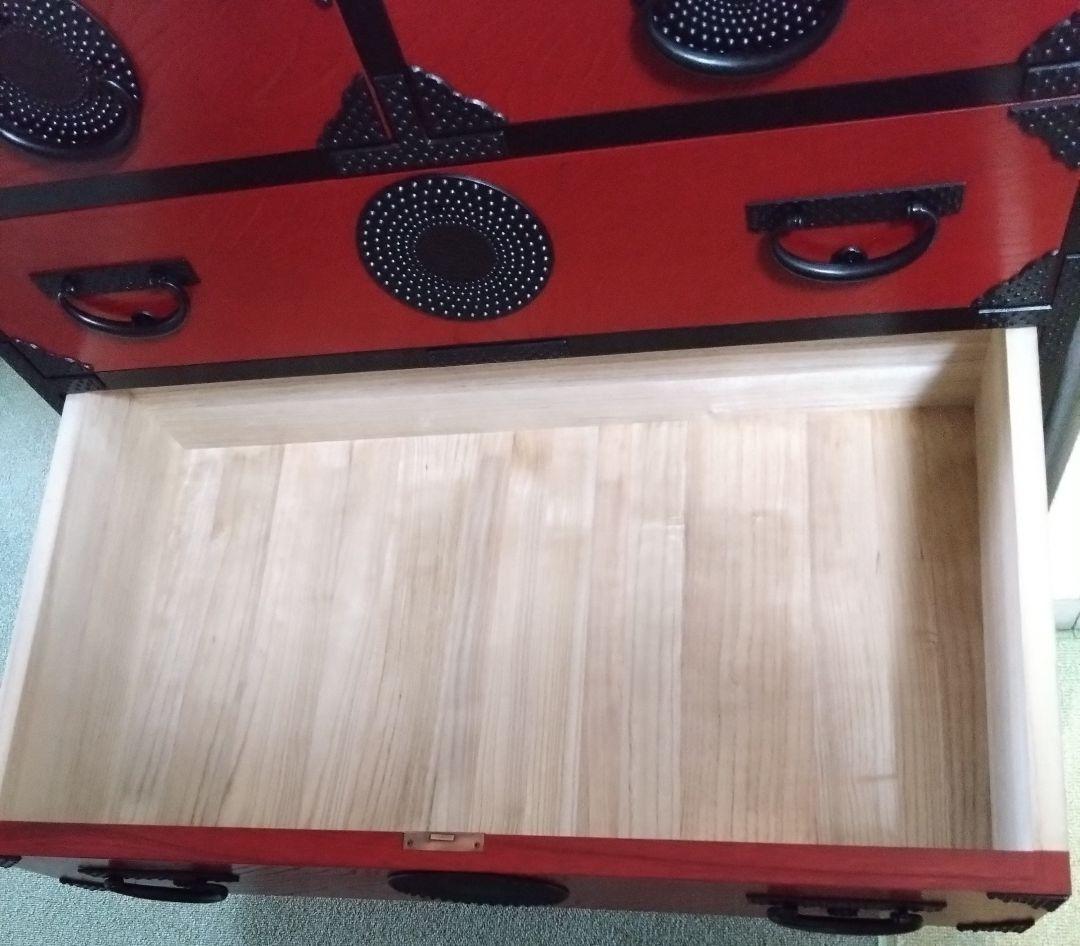 岩谷堂箪笥 赤黒呂塗 4段 美品