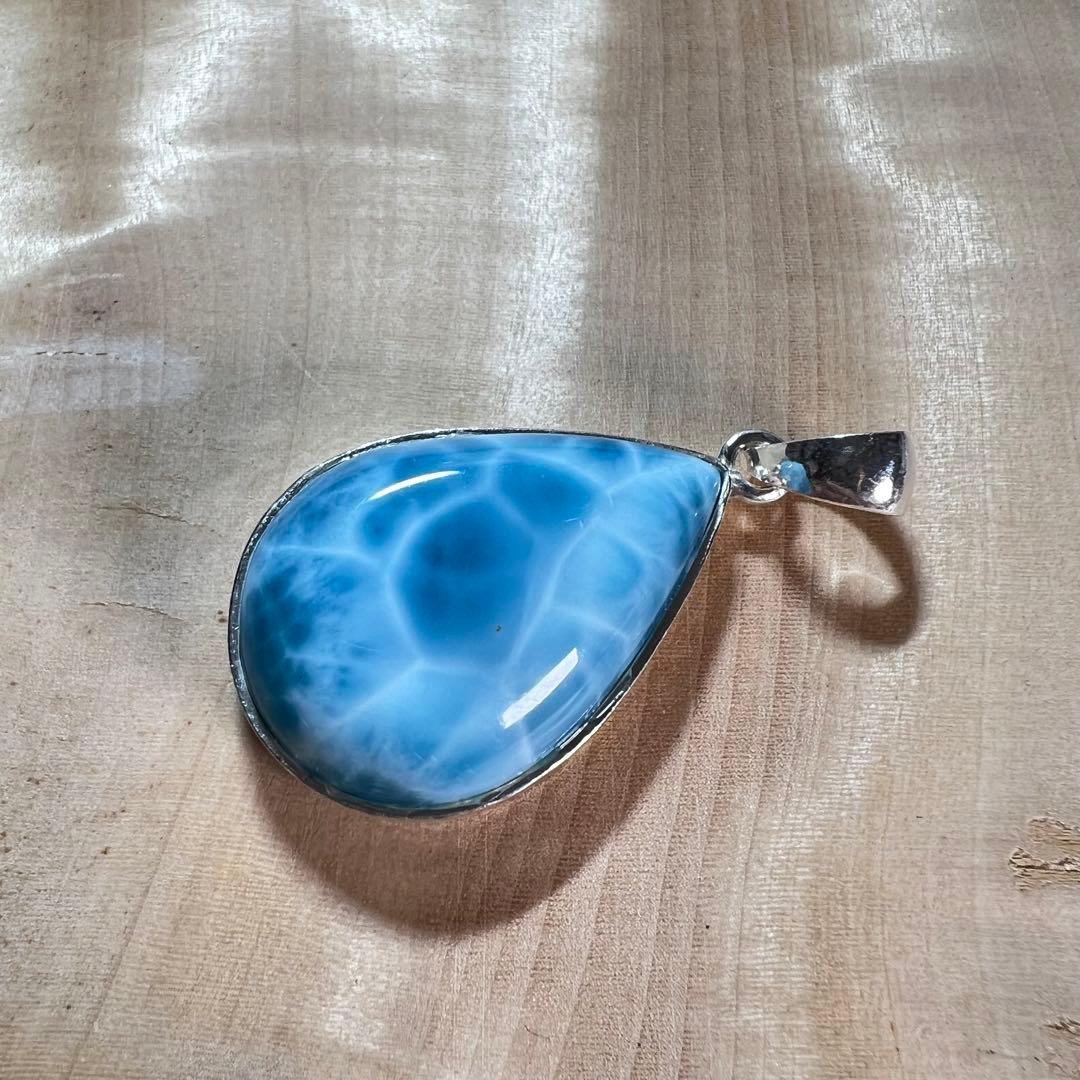 高品質　ラリマー　ペンダント　ネックレス　silver925 3-7