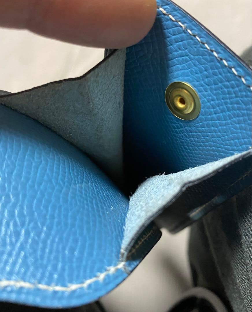 【midoriLOVEさん専用】エルメスペンケース本革ブルーシェーヴル