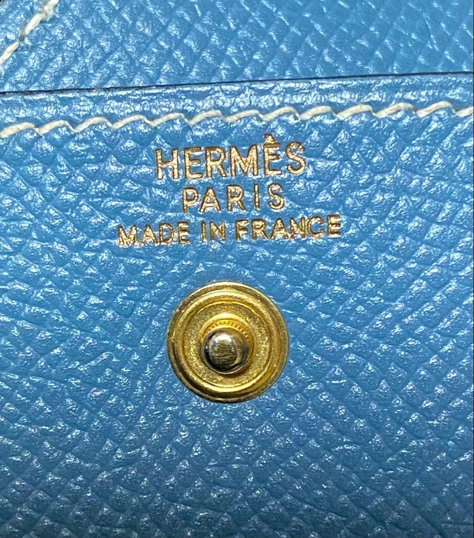 【midoriLOVEさん専用】エルメスペンケース本革ブルーシェーヴル