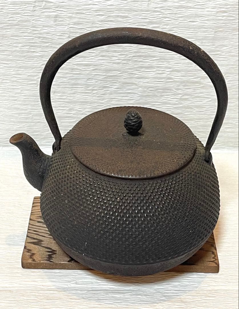 南部鉄器　鉄瓶 あられ模様　アンティーク121