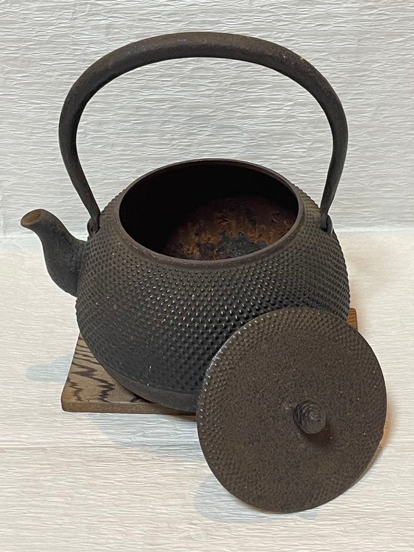 南部鉄器　鉄瓶 あられ模様　アンティーク121