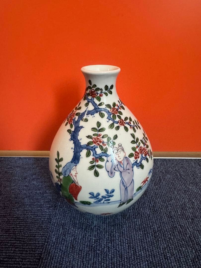 1865  有田焼 源右衛門窯 染錦唐人物絵 花瓶