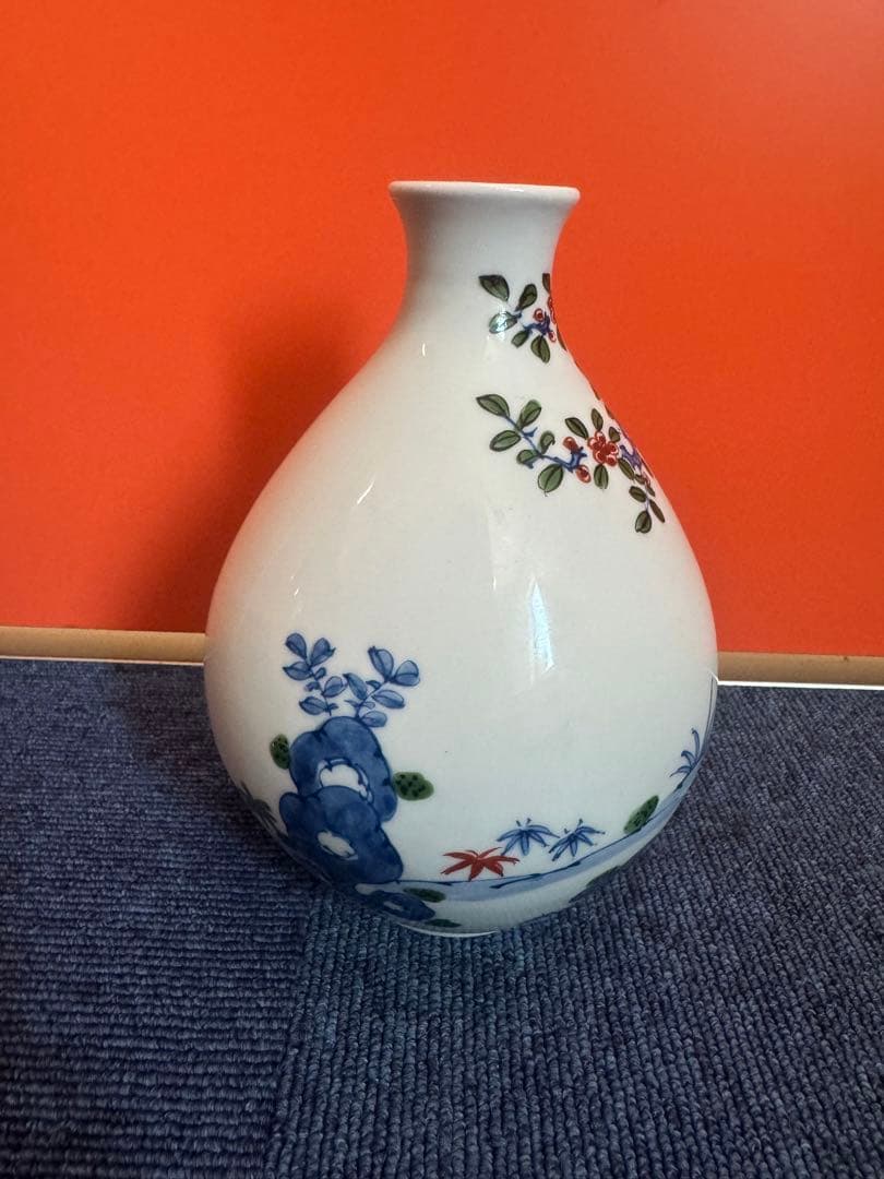 1865  有田焼 源右衛門窯 染錦唐人物絵 花瓶