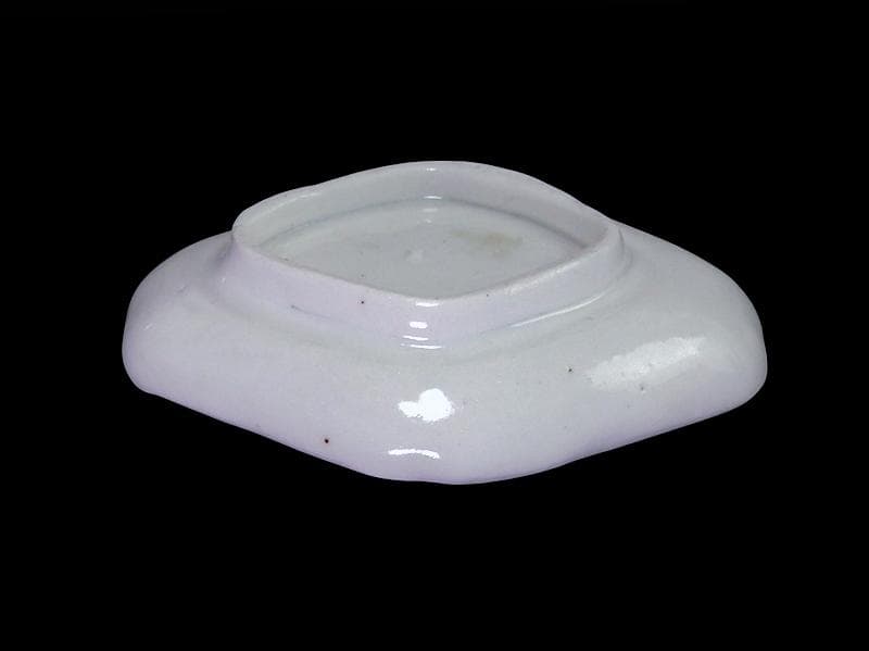 古伊万里　染付　若松に笹の図　菱形変形皿　豆皿　江戸期　E496AS-CUi