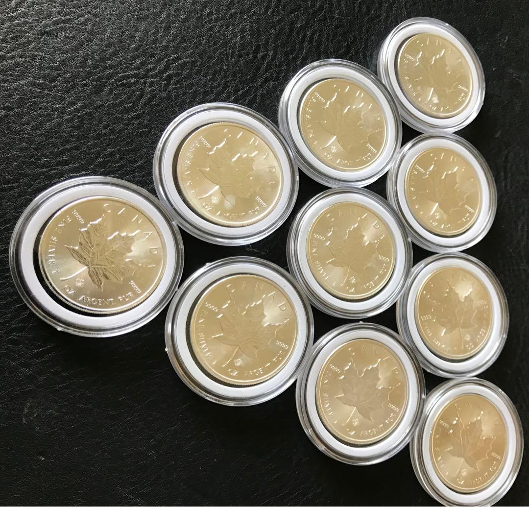 J008 メイプルリーフ銀貨　１０枚