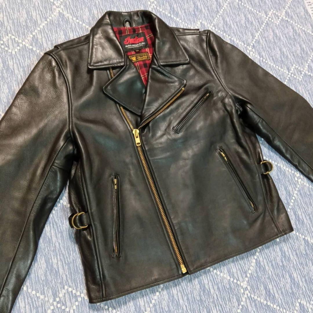 INDIAN ダブルライダース 牛革 ステアハイド レザージャケット 革ジャン