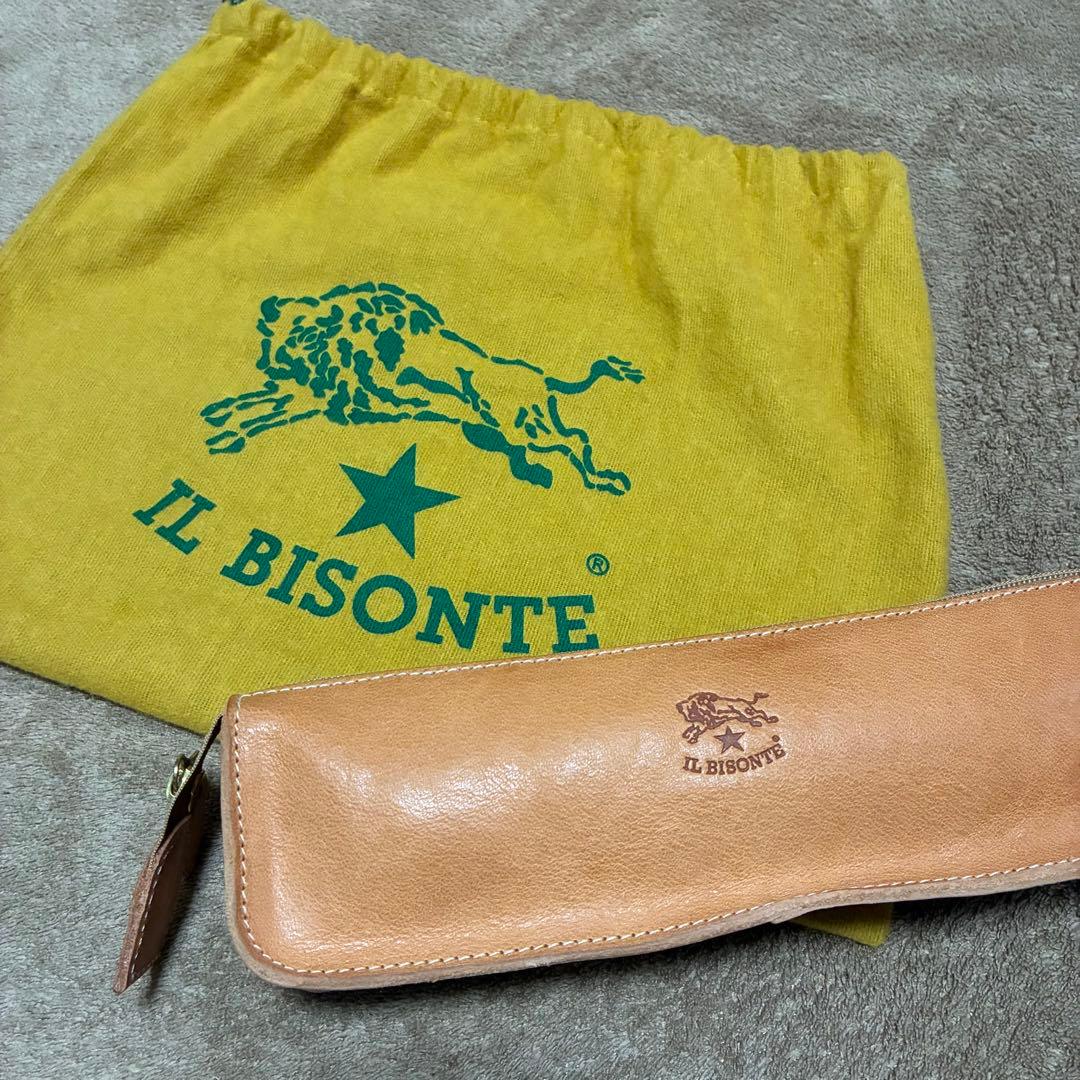 【未使用】IL BISONTE レザー ペンケース ヌメ　保存袋付き