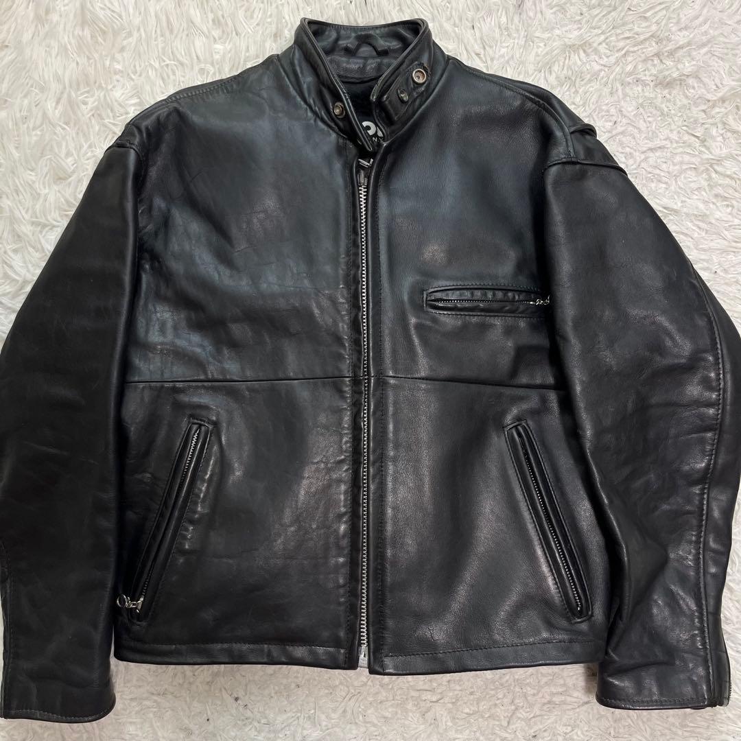 美品XLサイズ相当 ショット　641 シングルライダースジャケット　ライナー付き