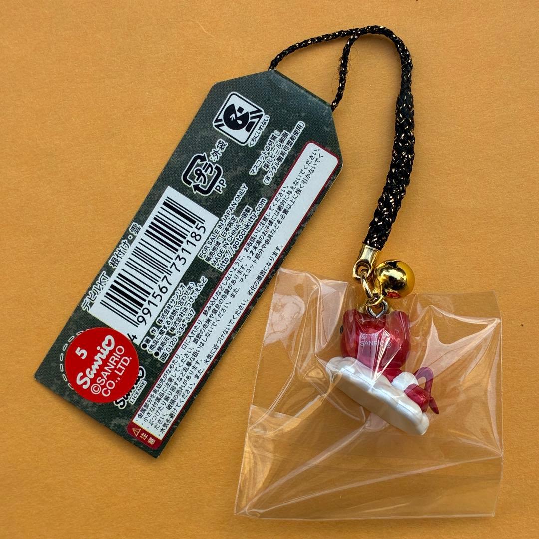 ★超激レア★ハローキティ デビルキティ 赤 5個セット ストラップ 根付 小悪魔