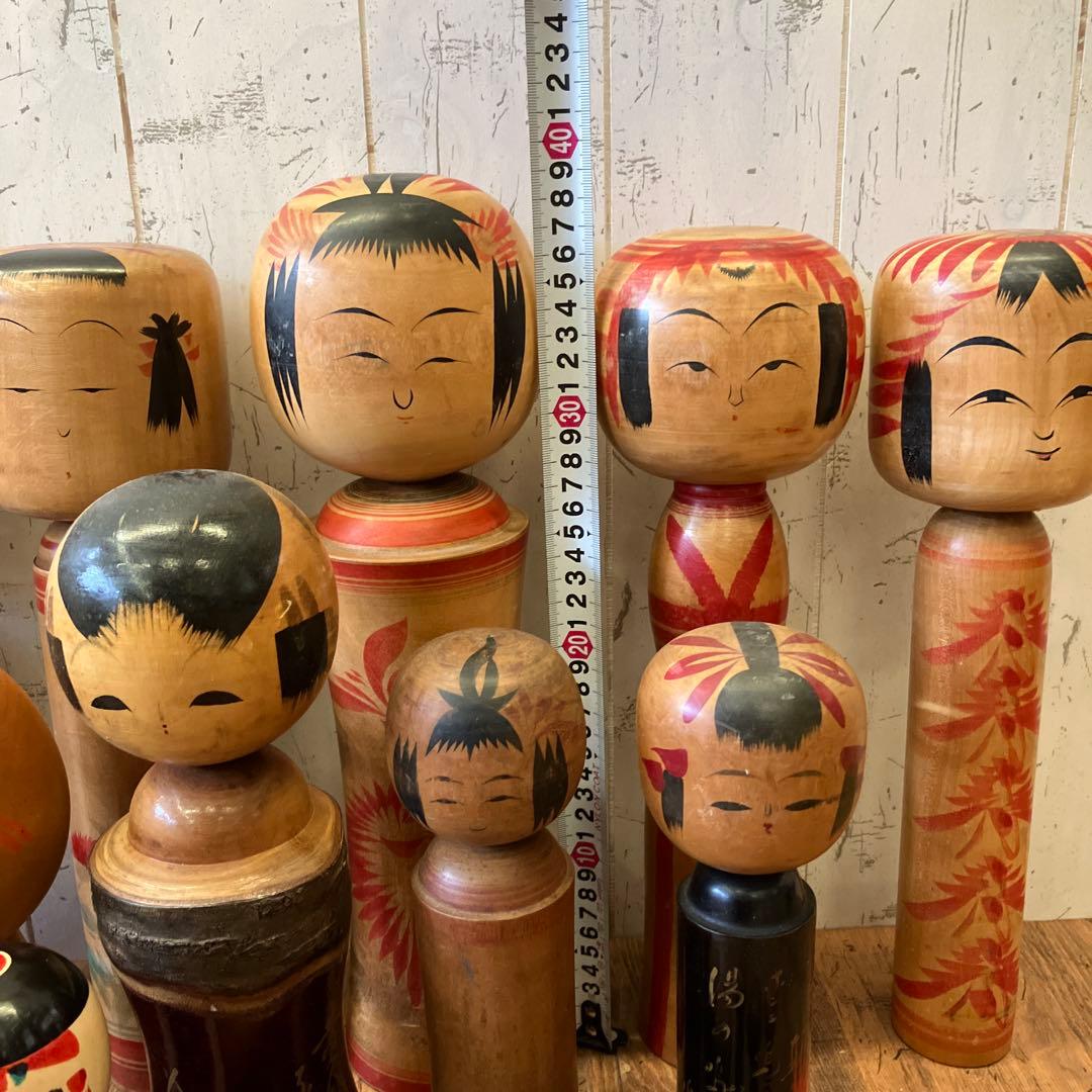 昭和レトロ 木製 こけし 小芥子 置物 飾り 工芸品 民芸品 コレクション 多数