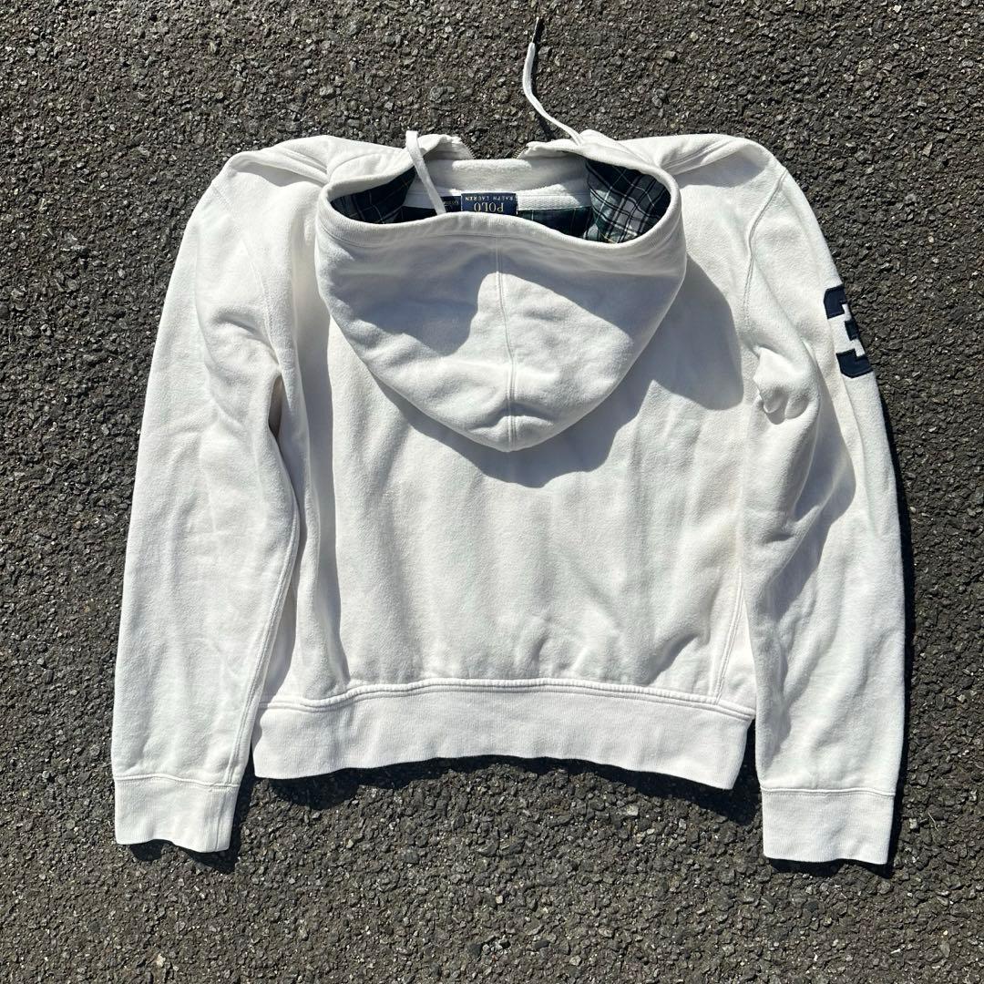 ラルフローレン　ビックポニー　ジップアップパーカー　Lサイズ　ホワイト