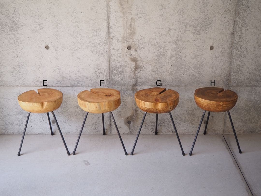 Log Primitive Tripod Stool檜・丸太・サイドテーブル