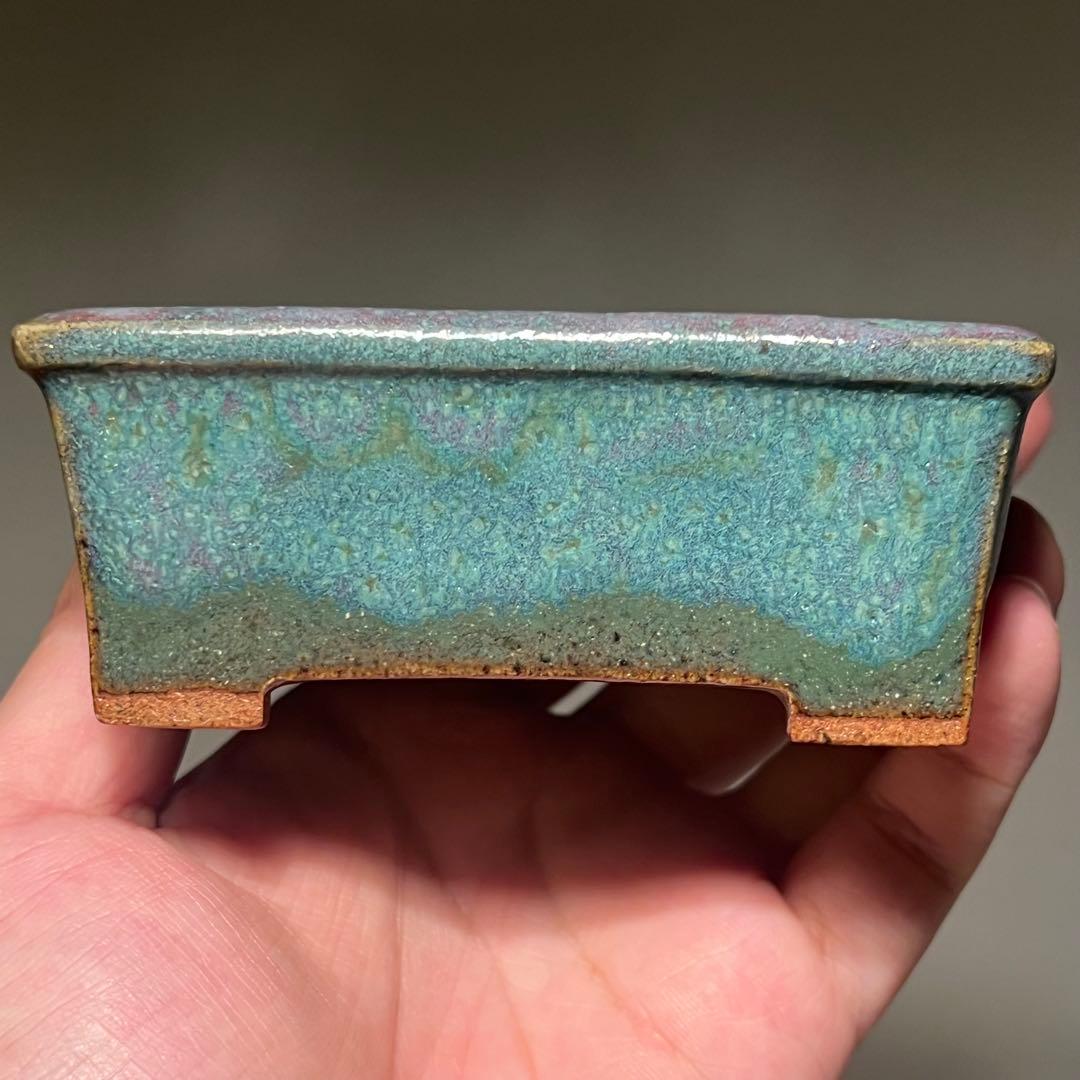 836.秋直 外緣切立長方 盆栽鉢 植木鉢 10*7.9*4.1cm