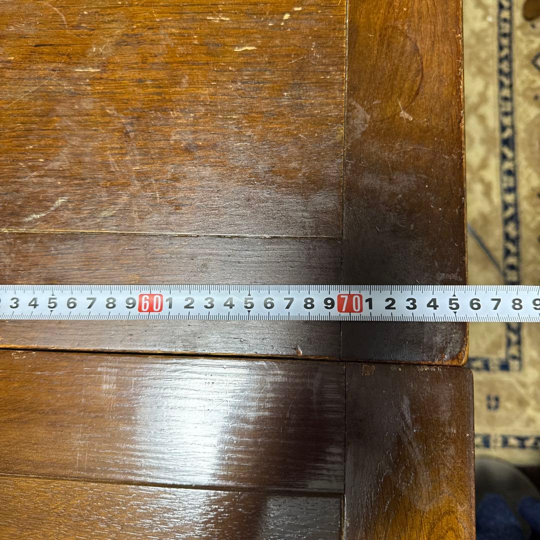 【希少】英国アンティーク オーク バルボスレッグ ドローリーフテーブル 店舗什器