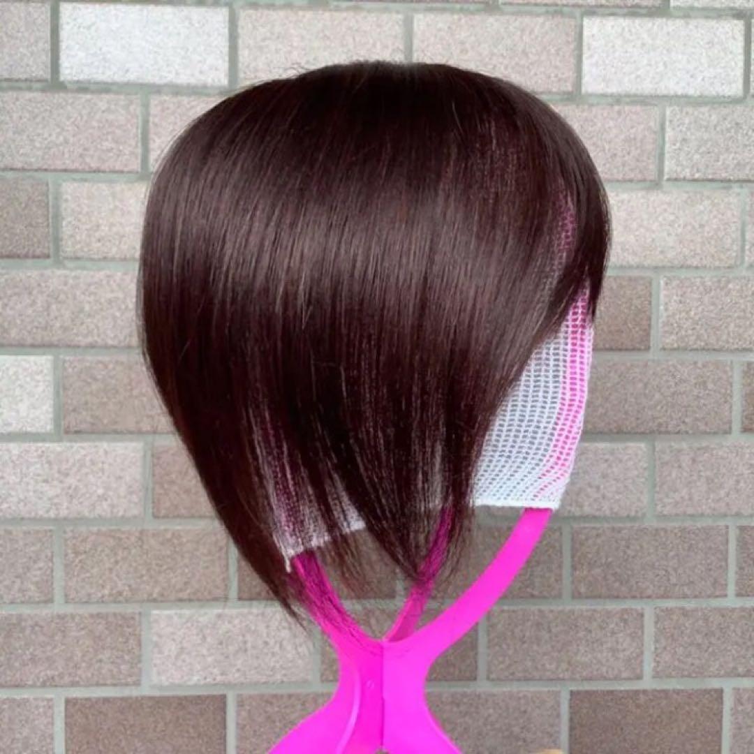 人毛100% 総手植 医療用 部分ウィッグ ヘアピース かつら ブラウン 茶 黒