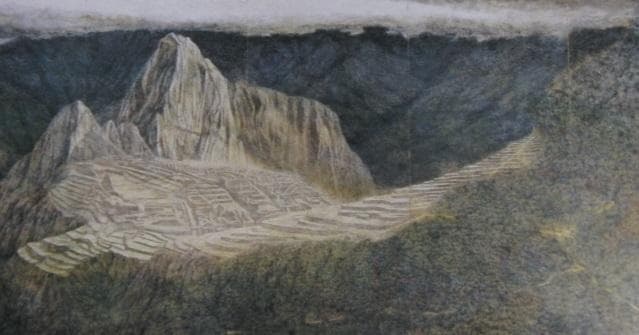 松本哲男、【マチュ・ピチュ（インカ道）】、希少な額装用画集より