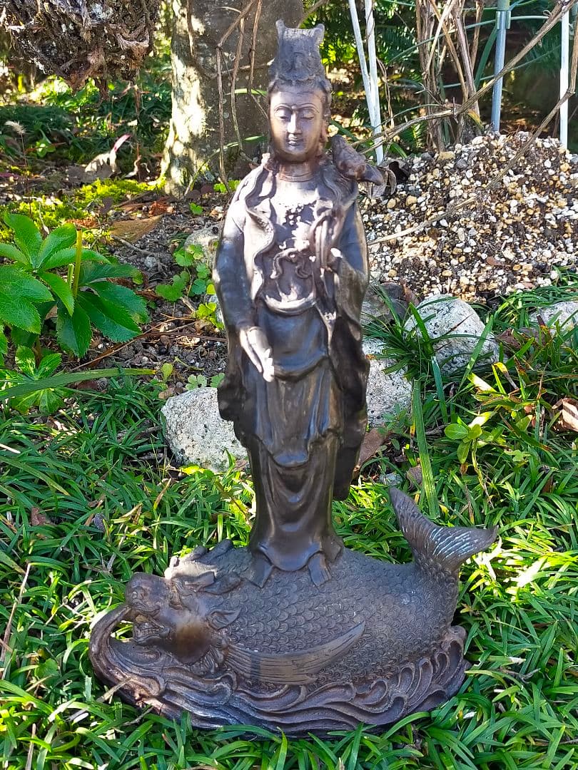 ♥仏像　銅製　観音像　330ｍｍ　観音様　骨董品　観音菩薩