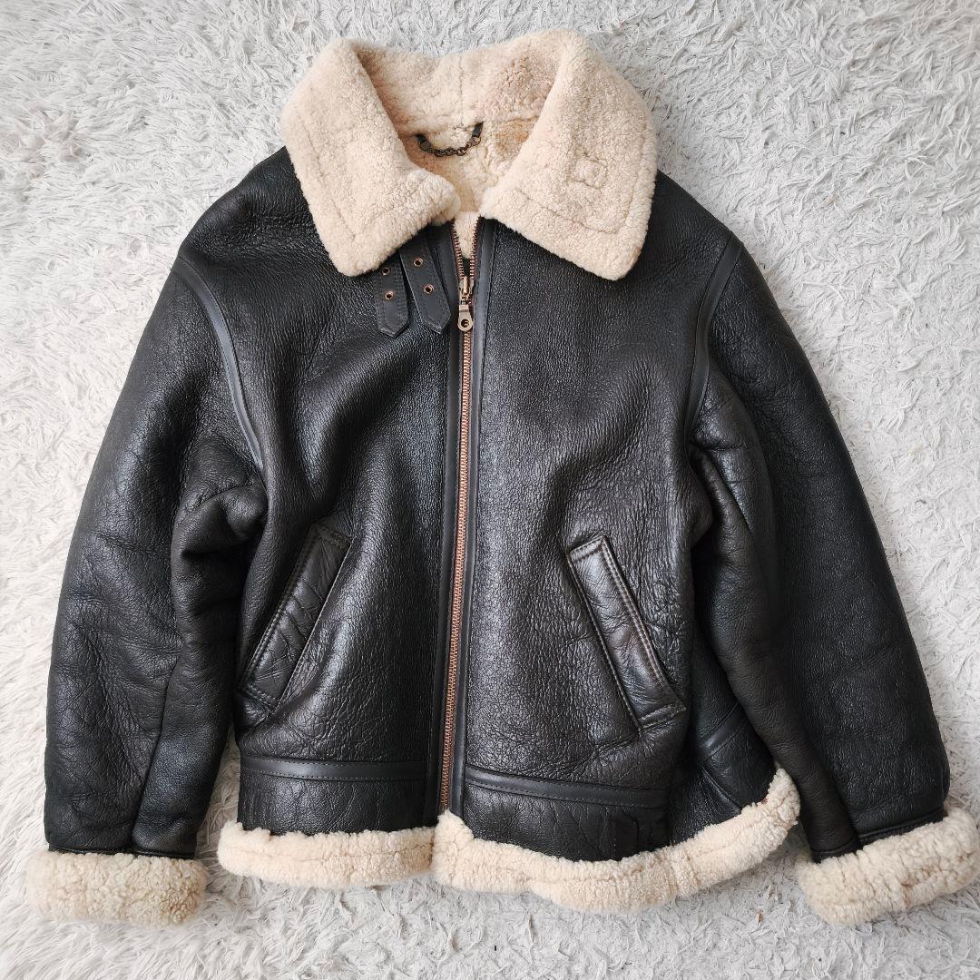 【高級◎ ゆったり】TEODEM ムートンジャケット B3 本革 ボア XL