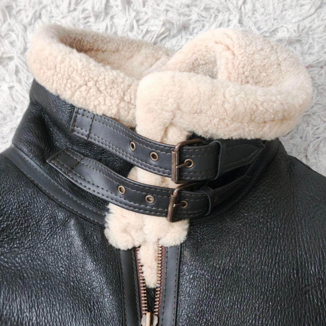 【高級◎ ゆったり】TEODEM ムートンジャケット B3 本革 ボア XL