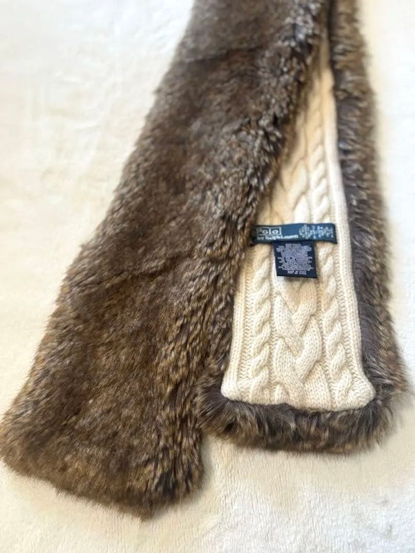 Polo by Ralph Lauren ファーマフラー　カシミヤ混