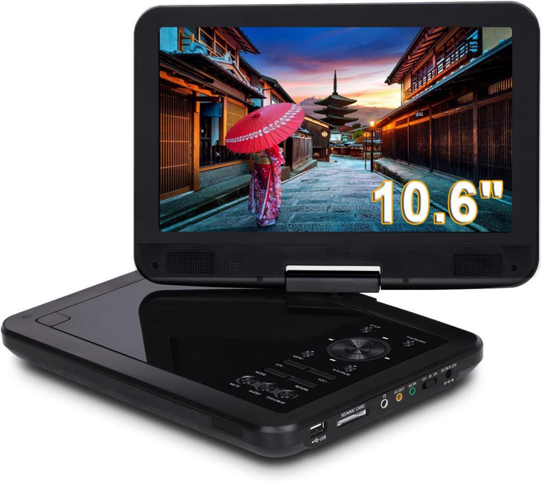 INTENAVI 12.6型 ポータブルdvdプレーヤーHi-Fiスピーカー搭載