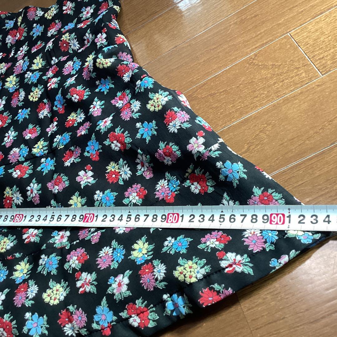 tricot フレアスカート 花柄 黒