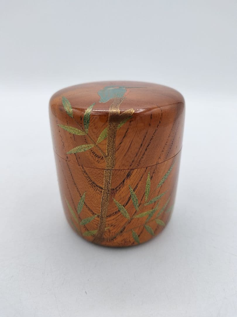 c666 寸胴茶器 﨔 翡翠蒔絵 中村宗悦 木箱 茶道具 古物