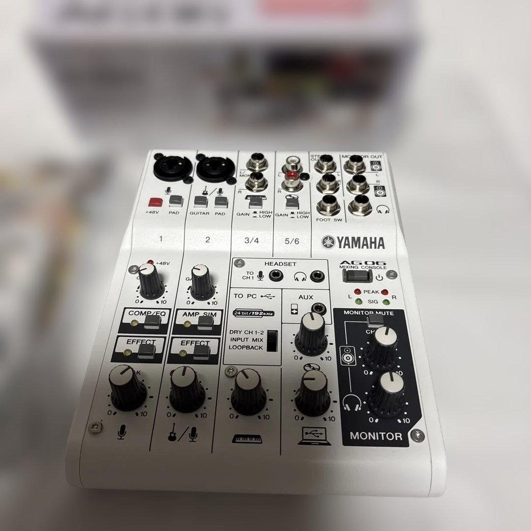 美品YAMAHA AG06 ヤマハ ミニミキサー USBバスパワー ホワイト