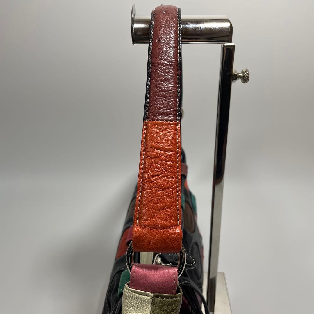 オーストリッチ 本革 ハンドバッグ ショルダーバッグ 肩掛け