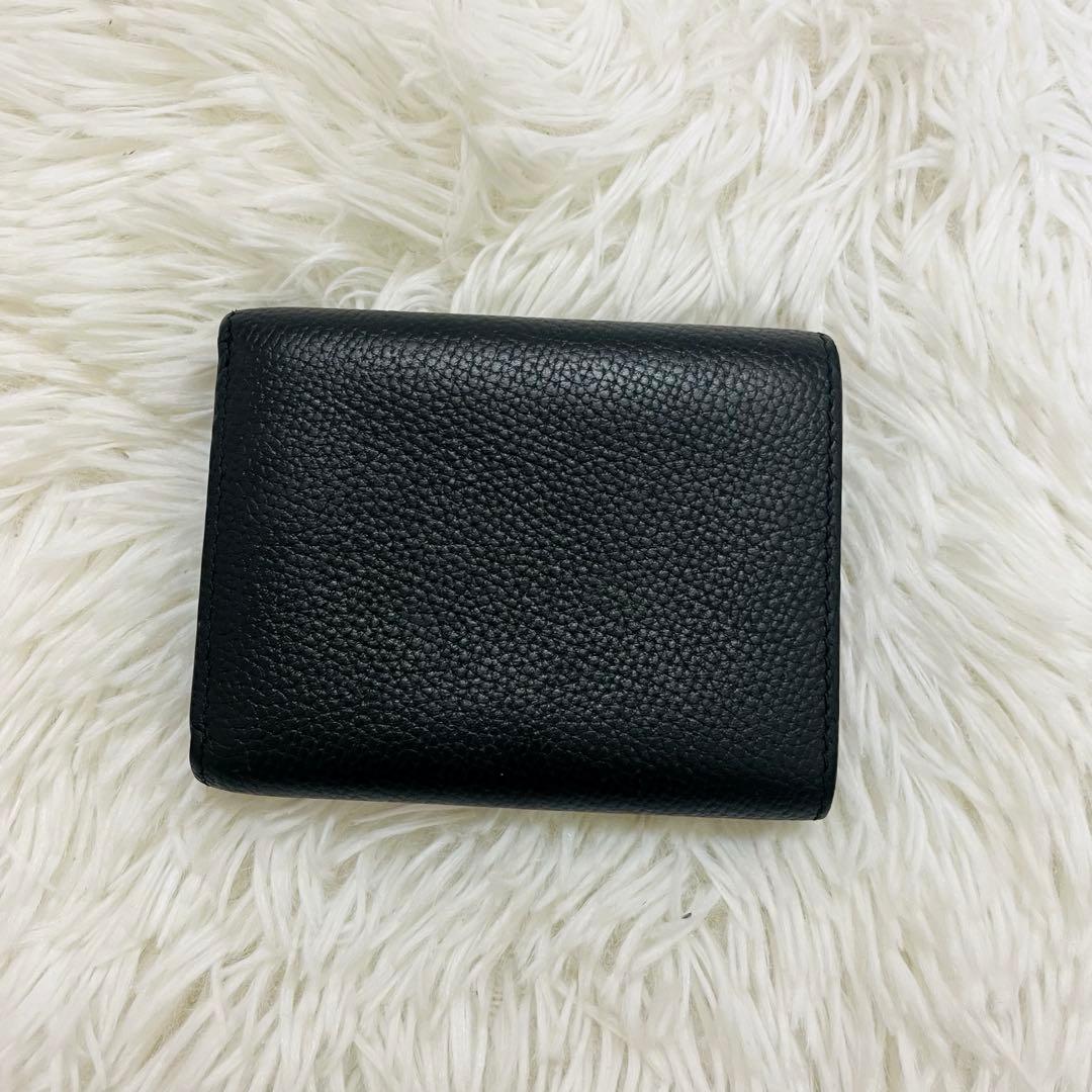 極美✨付属完備✨ロエベ 三つ折り財布 トライフォールド レザー ブラック
