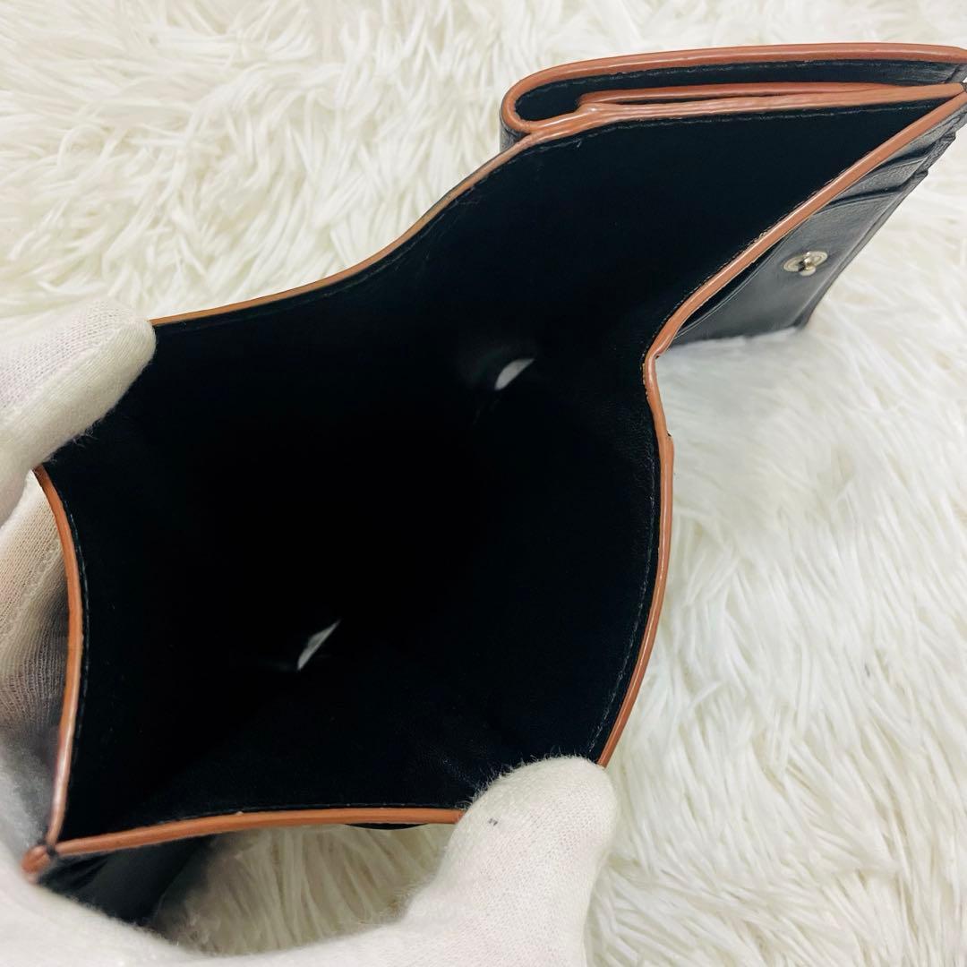 極美✨付属完備✨ロエベ 三つ折り財布 トライフォールド レザー ブラック