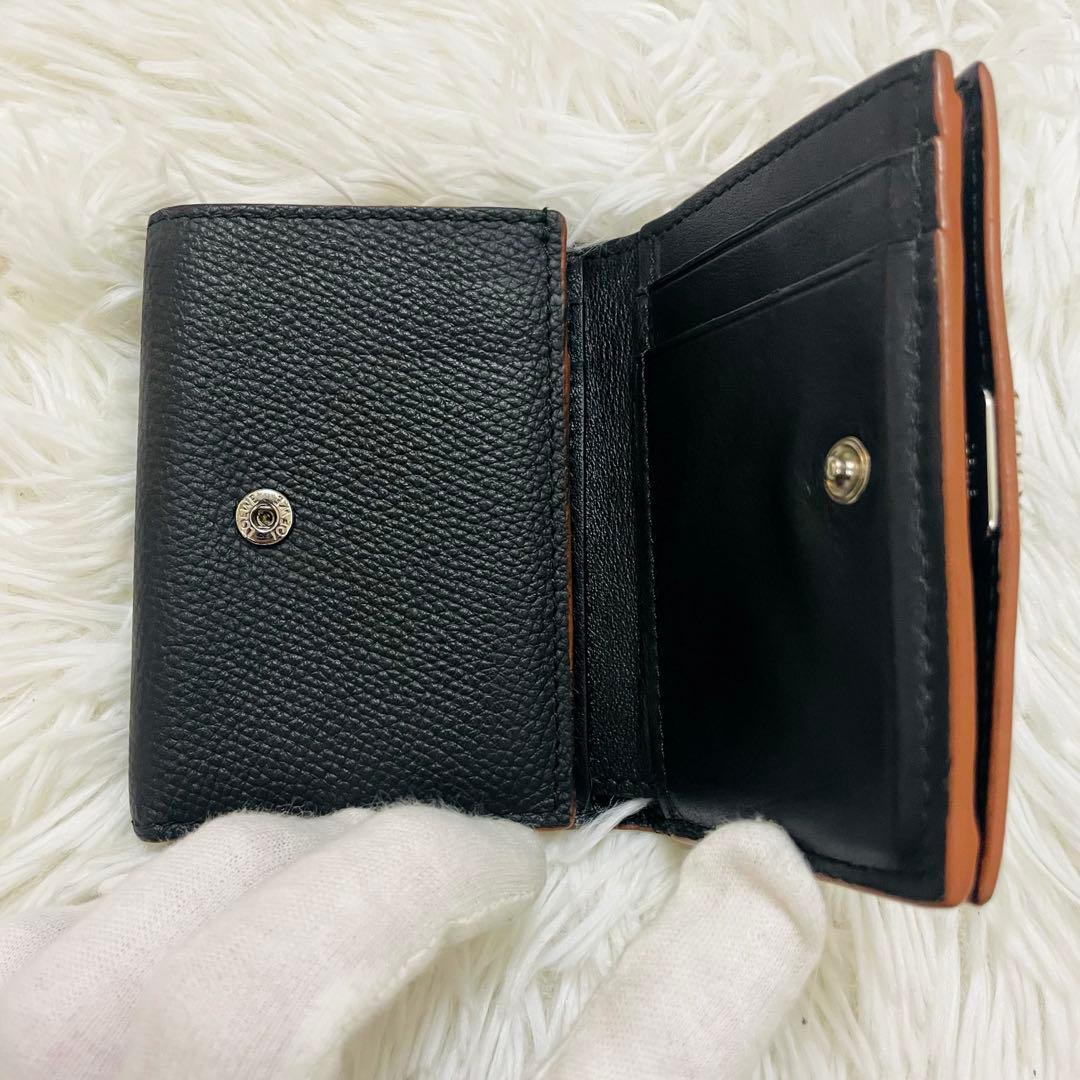 極美✨付属完備✨ロエベ 三つ折り財布 トライフォールド レザー ブラック