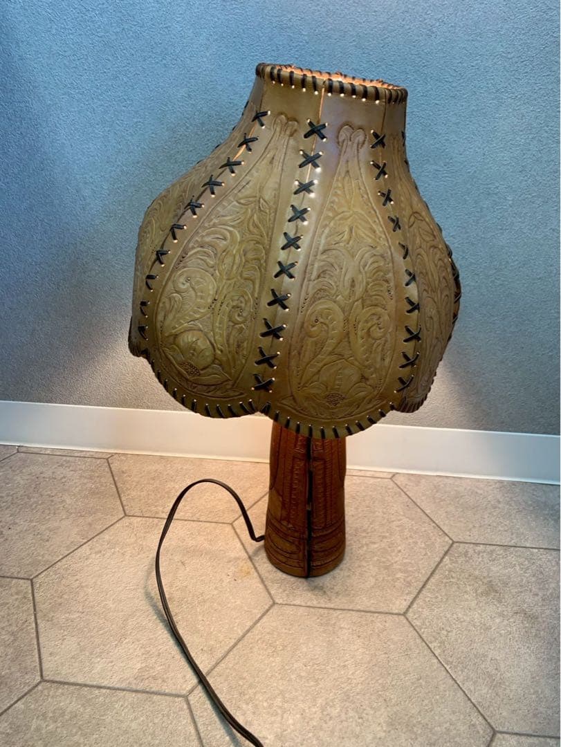 アンティーク レザー 牛革 ランプ