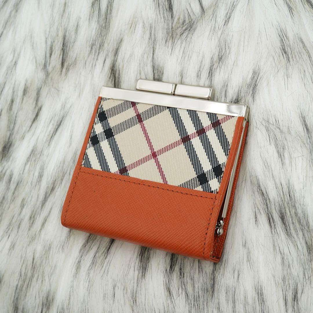 新品　箱付き　BURBERRY LONDON 小銭入れ　ノバチェック　オレンジ