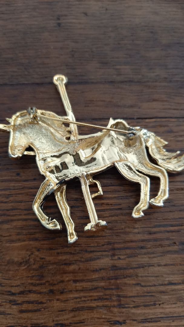 Paris♡フランス蚤の市メリーゴーランド木馬♡horseヴィンテージブローチ