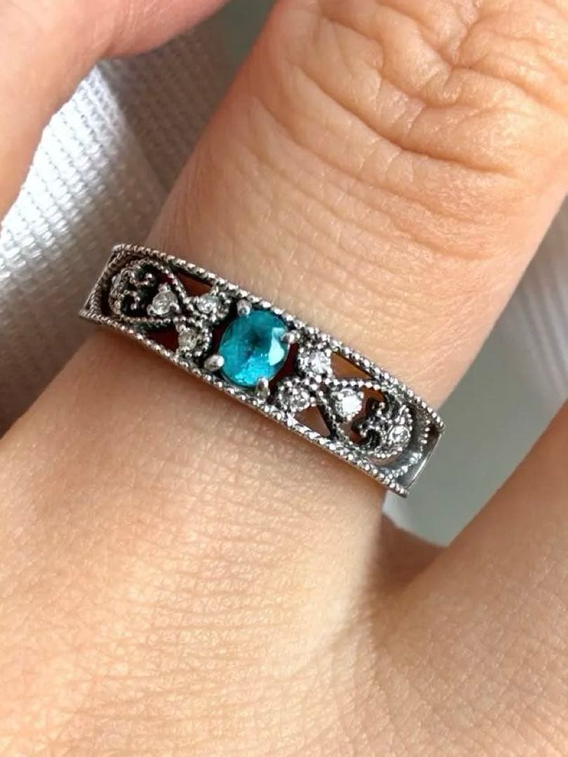 く*研様 パライバ トルマリン 0.16ct Pt900 リング