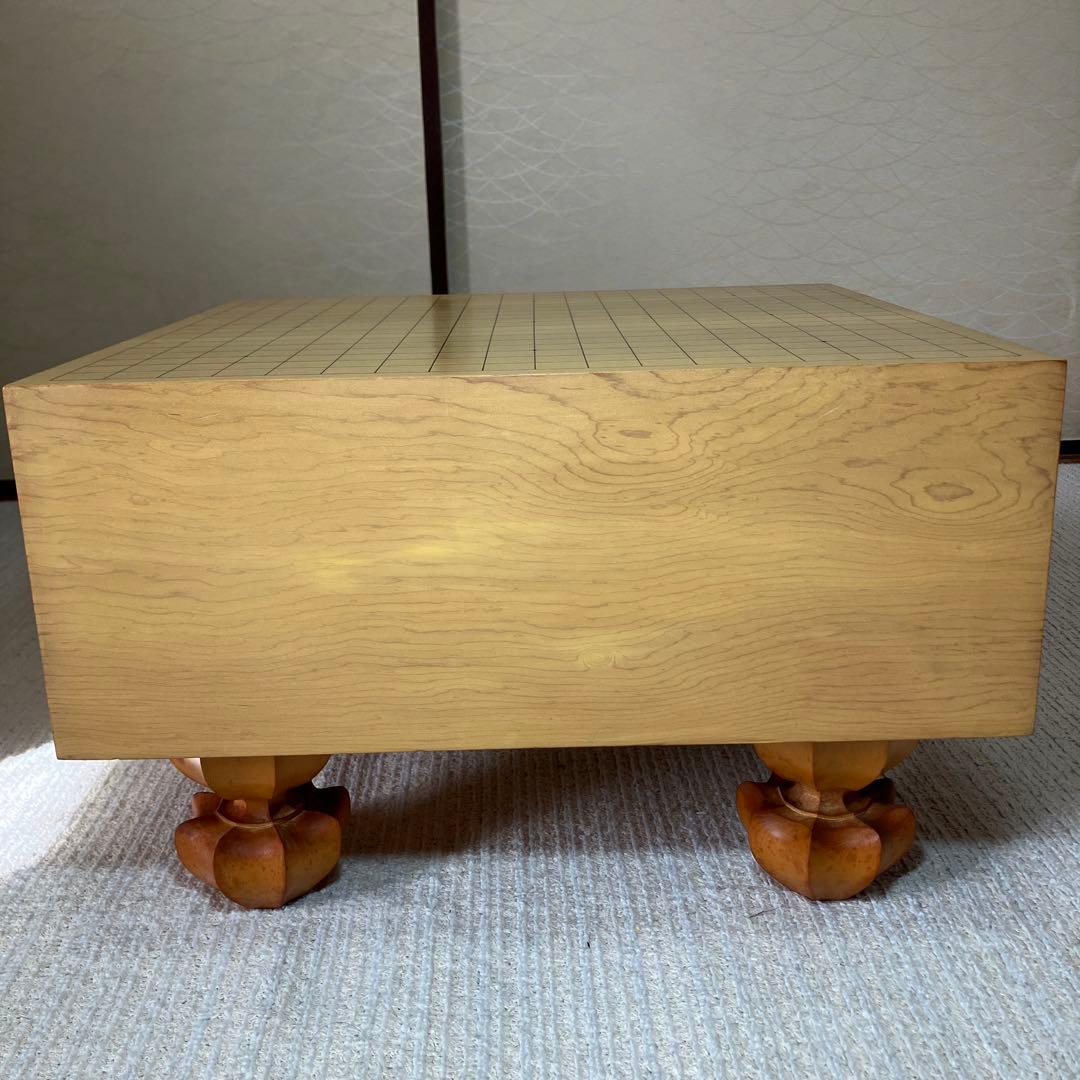 へそ　本榧　囲碁盤　碁石　脚付盤　蛤白 那智黒　はまぐり碁石　セット