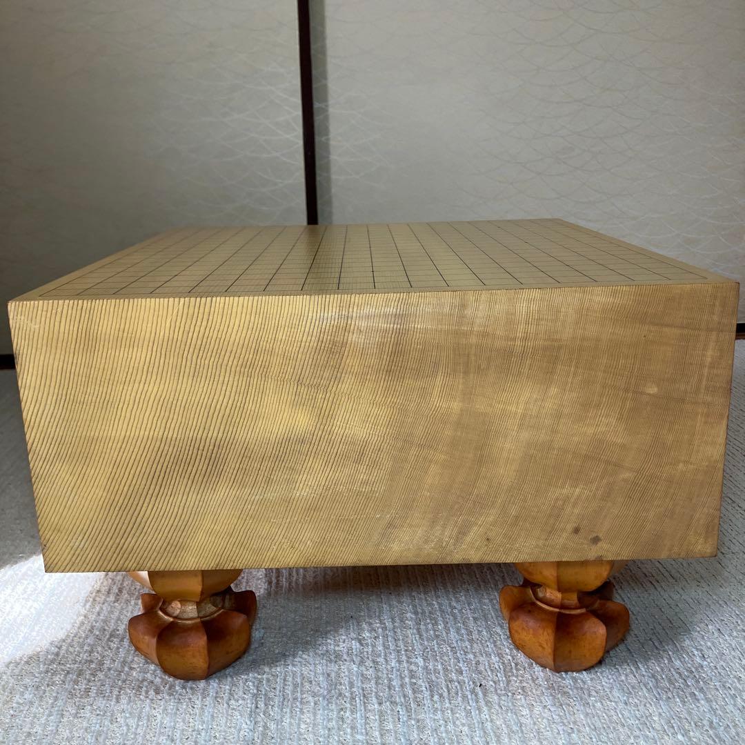 へそ　本榧　囲碁盤　碁石　脚付盤　蛤白 那智黒　はまぐり碁石　セット