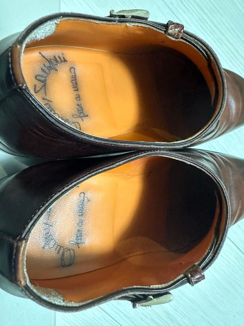 【美品】Santoni 7 ブラウン モンクストラップシューズ　サントーニ