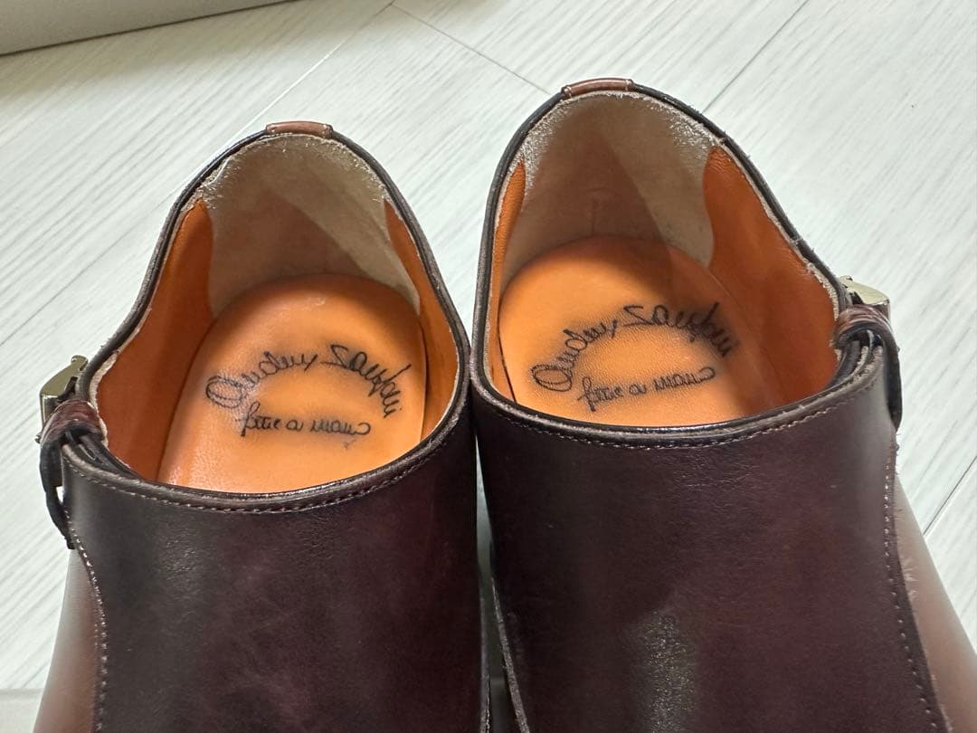 【美品】Santoni 7 ブラウン モンクストラップシューズ　サントーニ